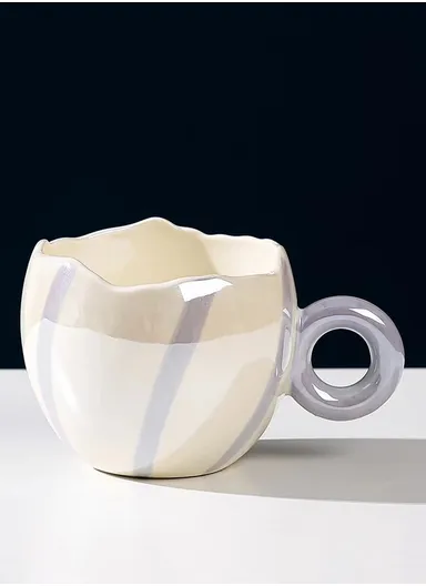 350ml Ceramic Mug, Multi-Use Large Capacity Mug, Dishwasher &amp; Microwave Safe Ceramic Mug - Purple