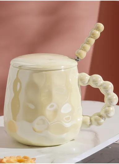 320ml Ceramic Mug, Multi-Use Large Capacity Mug, Dishwasher &amp; Microwave Safe Ceramic Mug - Yellow