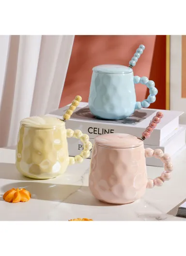 320ml Ceramic Mug, Multi-Use Large Capacity Mug, Dishwasher &amp; Microwave Safe Ceramic Mug - Yellow