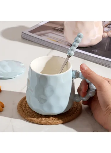 320ml Ceramic Mug, Multi-Use Large Capacity Mug, Dishwasher &amp; Microwave Safe Ceramic Mug - Yellow