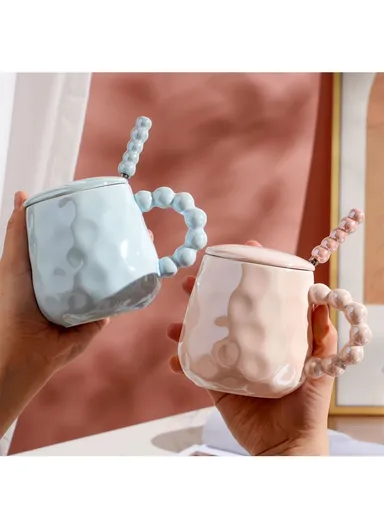 320ml Ceramic Mug, Multi-Use Large Capacity Mug, Dishwasher &amp; Microwave Safe Ceramic Mug - Purple