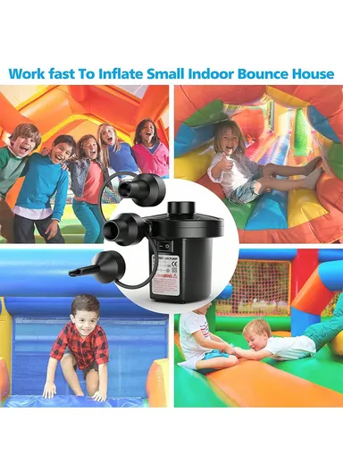 Rechargeable Air Pump Portable USB Electric Air Mattress Pump with USB Cable &amp; 3 Nozzles Quick Fill Inflator Deflator HT-41C