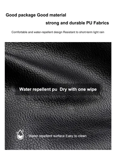 Spacious Classic Leather Backpack Stylish Bag with Multiple Compartments, &amp; Luggage Strap 16281 (W25 x D18 x H39)cm - Black