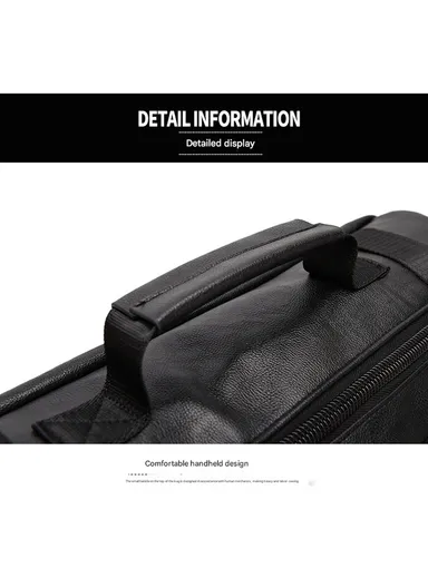 15.6" Inch Laptop Backpack Multifunctional Premium PU Leather Business Backpack with 3 Wearing Ways Retro Travel Bag For Tour 8185-3 (W28 x D19 x H42)cm - Black