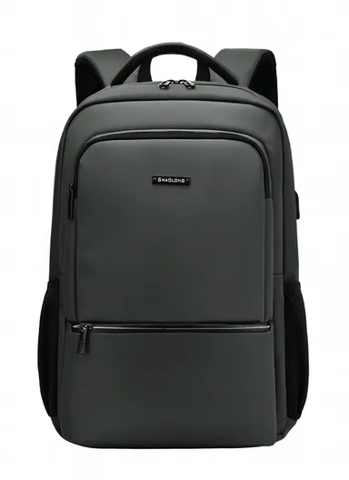 17-Inch Laptop Backpack Slim &amp; Lightweight Travel Backpack with USB Charging Port, Padded Compartment, Side Pockets, &amp; Organized Storage SLD2 - Grey