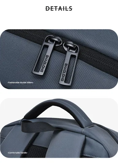 17-Inch Laptop Backpack Slim &amp; Lightweight Travel Backpack with USB Charging Port, Padded Compartment, Side Pockets, &amp; Organized Storage SLD2 - Grey