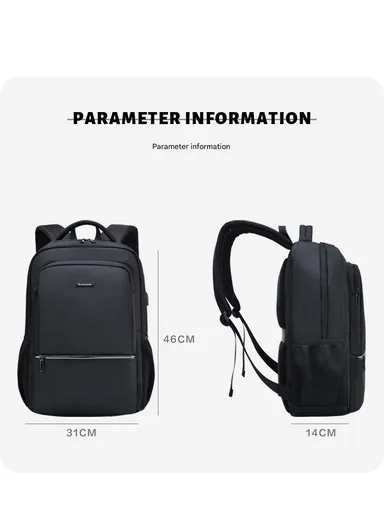 17-Inch Laptop Backpack Slim &amp; Lightweight Travel Backpack with USB Charging Port, Padded Compartment, Side Pockets, &amp; Organized Storage SLD2 - Grey