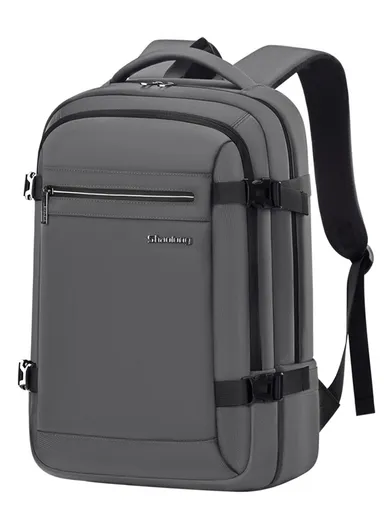 17" Casual &amp; Durable Laptop Backpack with Padded Straps &amp; Trolley Sleeve EF92A - Grey