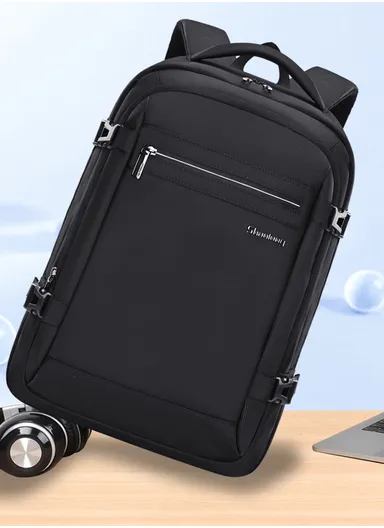 17" Casual &amp; Durable Laptop Backpack with Padded Straps &amp; Trolley Sleeve EF92A - Grey