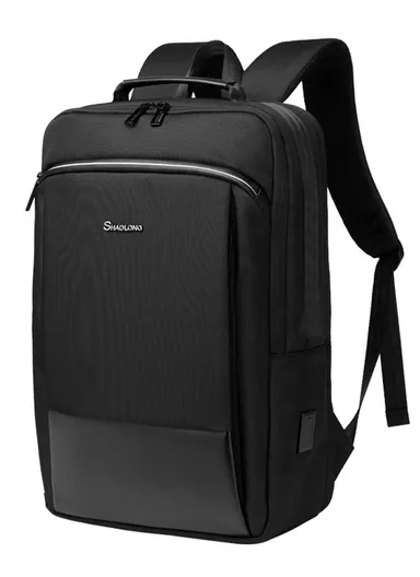 15.6" Water-Resistant Professional Laptop Backpack with Trolley Sleeve &amp; USB Port EF51 - Black