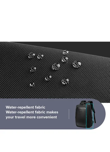 15.6" Water-Resistant Professional Laptop Backpack with Trolley Sleeve &amp; USB Port EF51 - Black