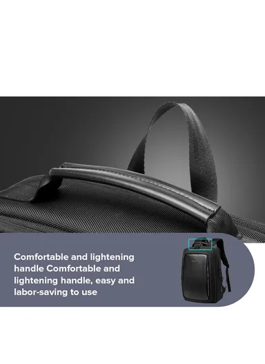 15.6" Water-Resistant Professional Laptop Backpack with Trolley Sleeve &amp; USB Port EF51 - Black