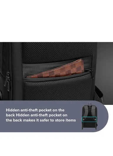 15.6" Water-Resistant Professional Laptop Backpack with Trolley Sleeve &amp; USB Port EF51 - Black