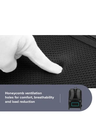 15.6" Water-Resistant Professional Laptop Backpack with Trolley Sleeve &amp; USB Port EF51 - Black