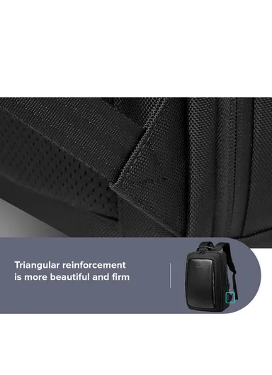 15.6" Water-Resistant Professional Laptop Backpack with Trolley Sleeve &amp; USB Port EF51 - Black