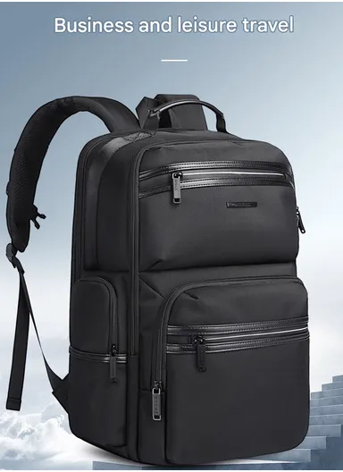 15.6" Water-Resistant Versatile Laptop Backpack Travel Bag with Trolley Sleeve &amp; Padded Straps AB81 - Black