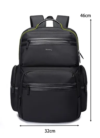 15.6" Water-Resistant Versatile Laptop Backpack Travel Bag with Trolley Sleeve &amp; Padded Straps AB81 - Black