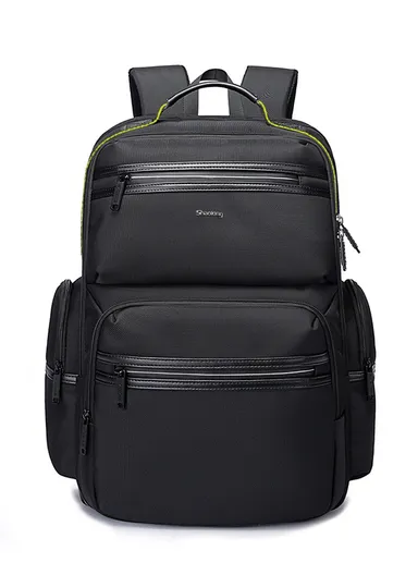 15.6" Water-Resistant Versatile Laptop Backpack Travel Bag with Trolley Sleeve &amp; Padded Straps AB81 - Black