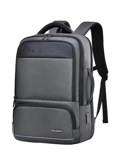 17" Laptop Backpack Multi-Functional Travel Bag With USB Charging Port &amp; Padded Straps SL73 - Black