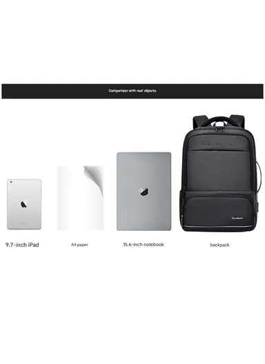 17" Laptop Backpack Multi-Functional Travel Bag With USB Charging Port &amp; Padded Straps SL73 - Black