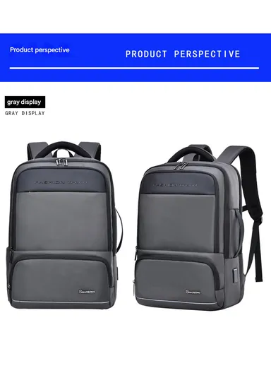 17" Laptop Backpack Multi-Functional Travel Bag With USB Charging Port &amp; Padded Straps SL73 - Black