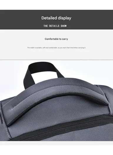 15.6" Water-Resistant Laptop Backpack Business Travel Bag with Trolley Sleeve &amp; Padded Straps SL712 - Black