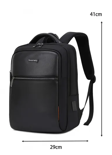 15.6-Inch Large Capacity Laptop Backpack, Slim &amp; Lightweight Business Travel Bag with USB Port, Organizer Compartments, &amp; Padded Straps SL6811- Black