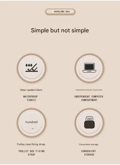 15.6" Water-Resistant Laptop Backpack Multi-Functional Travel Bag with Trolley Sleeve &amp; Padded Straps LM-7F - Blue