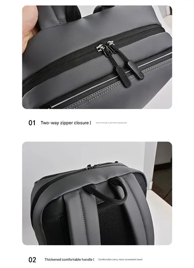 15.6" Water-Resistant Laptop Backpack Multi-Functional Travel Bag with Trolley Sleeve &amp; Padded Straps LM-7F - Blue