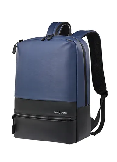 15.6" Water-Resistant Laptop Backpack Multi-Functional Travel Bag with Trolley Sleeve &amp; Padded Straps LM-7F - Blue