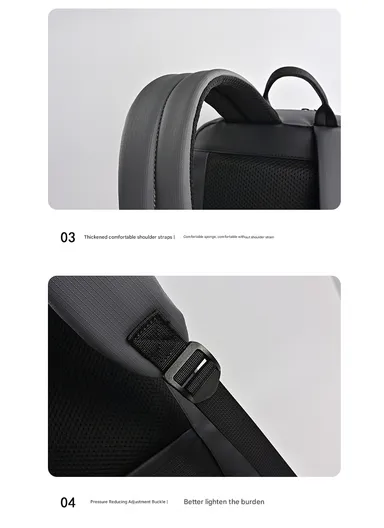 15.6" Water-Resistant Laptop Backpack Multi-Functional Travel Bag with Trolley Sleeve &amp; Padded Straps LM-7F - Army Green