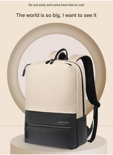 15.6" Water-Resistant Laptop Backpack Multi-Functional Travel Bag with Trolley Sleeve &amp; Padded Straps LM-7F - Army Green