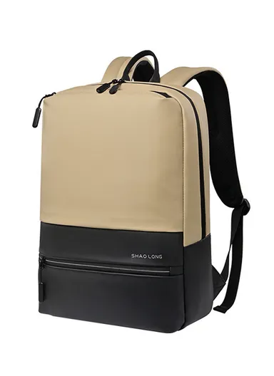 15.6" Water-Resistant Laptop Backpack Multi-Functional Travel Bag with Trolley Sleeve &amp; Padded Straps LM-7F - Khaki