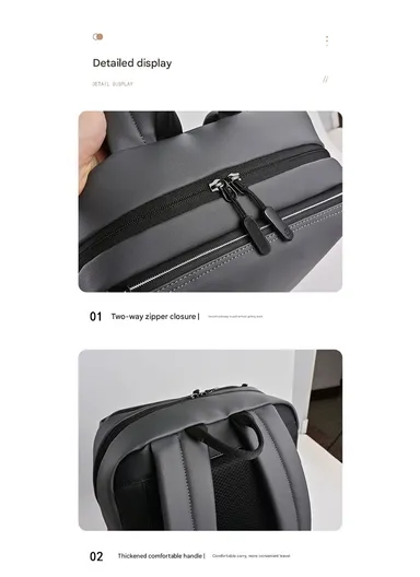 15.6" Water-Resistant Laptop Backpack Multi-Functional Travel Bag with Trolley Sleeve &amp; Padded Straps LM-7F - Off White
