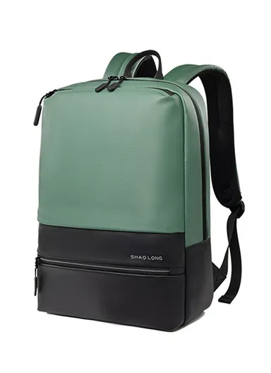 15.6" Water-Resistant Laptop Backpack Multi-Functional Travel Bag with Trolley Sleeve &amp; Padded Straps LM-7F - Green