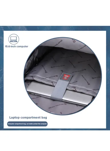 15.6" Laptop Backpack Multi-Functional Travel Bag with Trolley Sleeve &amp; Padded Straps SL73 - Grey