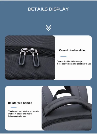 15.6" Laptop Backpack Multi-Functional Travel Bag with Trolley Sleeve &amp; Padded Straps SL73 - Grey