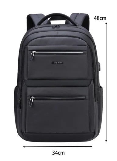 15.6" Laptop Backpack Multi-Functional Travel Bag with Trolley Sleeve &amp; Padded Straps SL73 - Grey