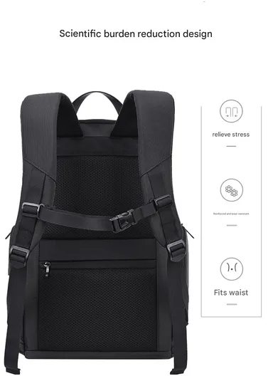 15.6" Water-Repellent Laptop Business &amp; Travel Backpack AK53 - Black