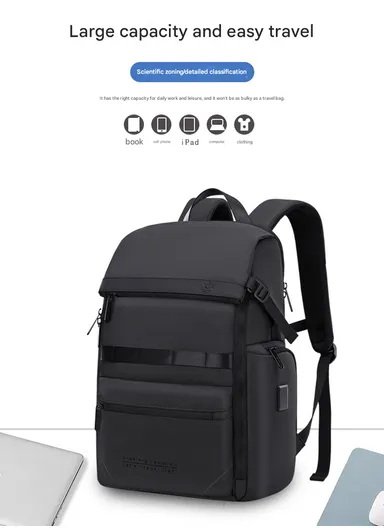 15.6" Water-Repellent Laptop Business &amp; Travel Backpack AK53 - Black