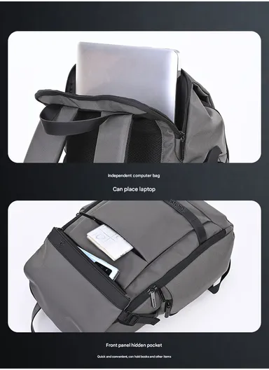 15.6" Water-Repellent Laptop Business &amp; Travel Backpack AK52 - Grey