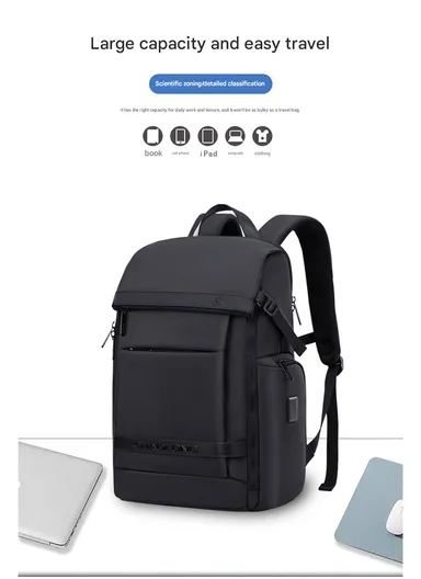 15.6" Water-Repellent Laptop Business &amp; Travel Backpack AK52 - Grey