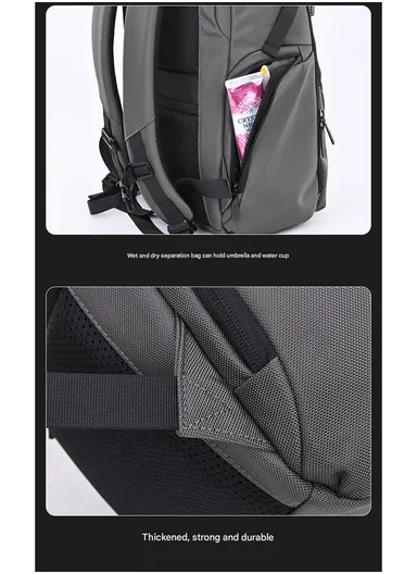 15.6" Water-Repellent Laptop Business &amp; Travel Backpack AK52 - Grey