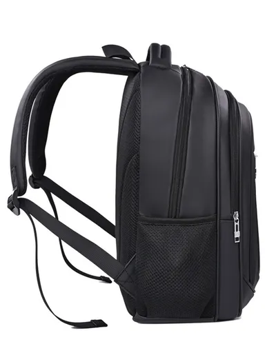 15.6" Water-Resistant Laptop Backpack Multi-Functional School &amp; Work Bag with Padded Straps 2023-13 - Black