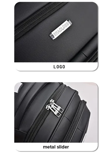 15.6" Water-Resistant Laptop Backpack Multi-Functional School &amp; Work Bag with Padded Straps 2023-13 - Black