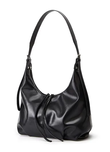 Cute Retro Bag Women's Shoulder Bag with Adjustable Strap - Black