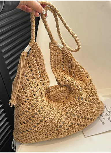Versatile Casual Handwoven Bag Stylish Women's Bag - Brown