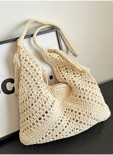 Versatile Casual Handwoven Bag Stylish Women's Bag - Beige