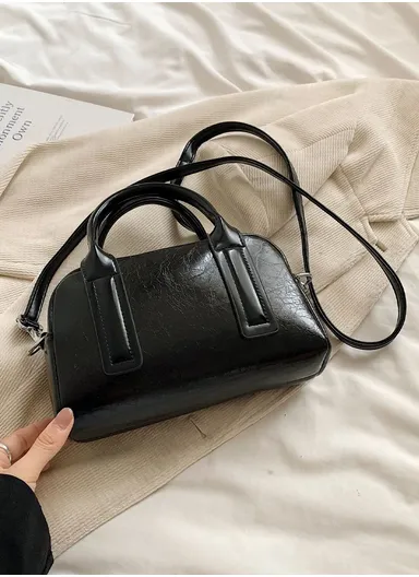 Chic Stylish Mini Satchel Elegant Small Hand Bag - Black