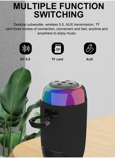 2" Portable Bluetooth Speaker Stereo HiFi Subwoofer Wireless Speaker with Aux TF Card &amp; FM Radio Support ZQS-L05 - Red